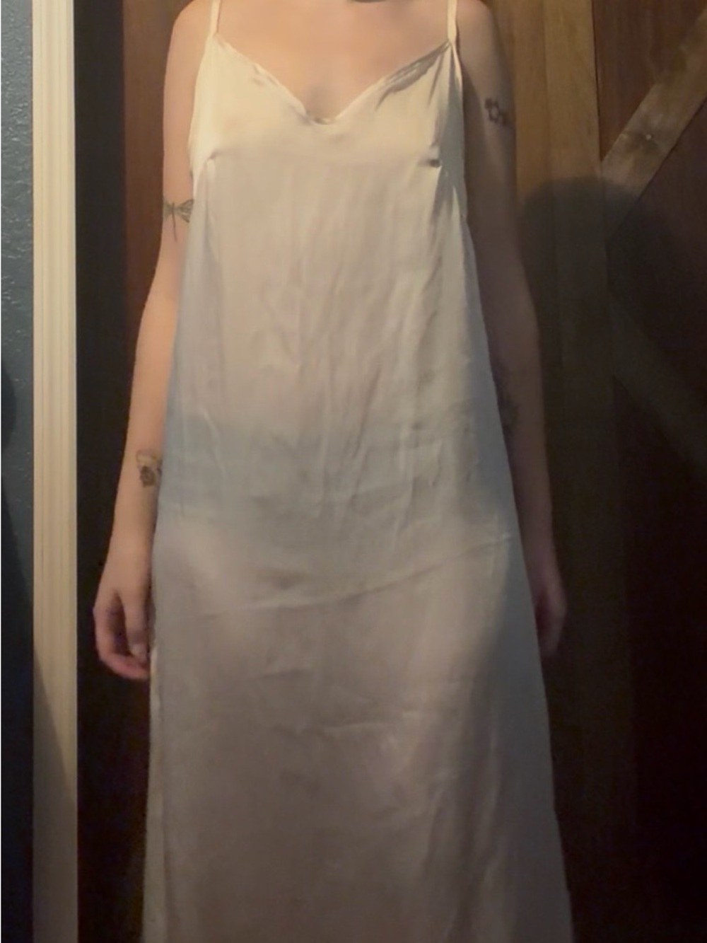 See You Monday Cream Satin Cami